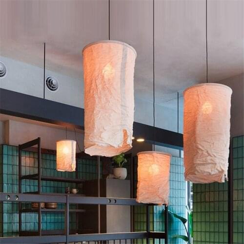 Creative Cloth Pendant Lights Zen Antique Fold Fabric Art Deco Lamps Bedroom Living Room Clothing Store Hanging Lights Lighting