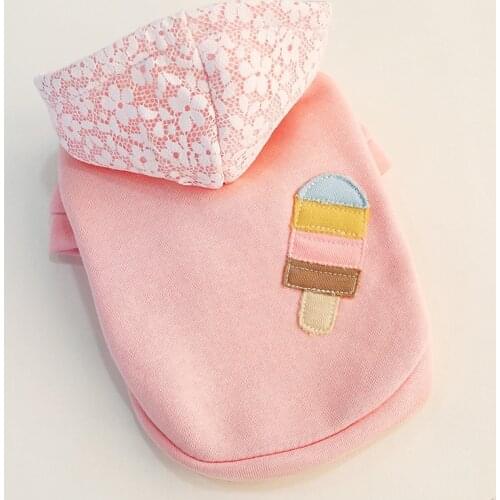 Cute Pet Dog Clothes Ice Cream Lace Coats Spring Warm Dog Hoodies for Chihuahua Small and Large Dog Clothes Sweatshirt Costumes