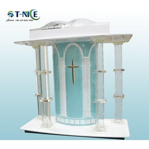 AKLIKE2021Fashion Crystal Communion Podium platform Conference Lectern Columna Cristal Churchpulpit Rostrum Commercial Furniture
