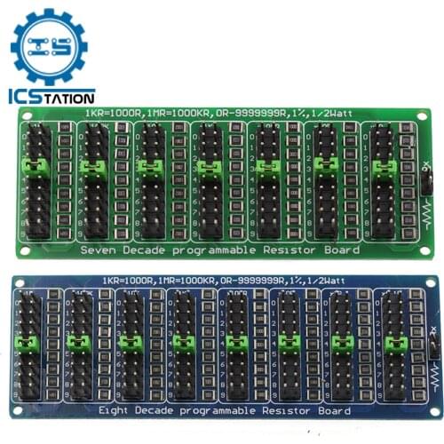 0.1R/1R - 9999999R Programmable Resistor Resistance Board SMD Resistor Slide Module with Jumper Caps 1/2W 0.1R/ 1R 1
