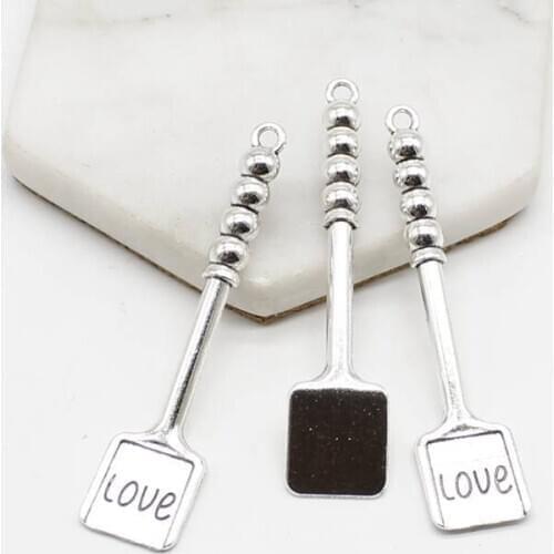 2pcs sex wild jewelry pendant ancient silver spatula English LOVE alloy pendant diy accessories