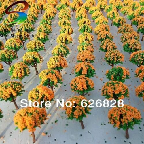 Manufacture -100pcs Scenery Landscape Train Model Scale Trees with leaf for model design