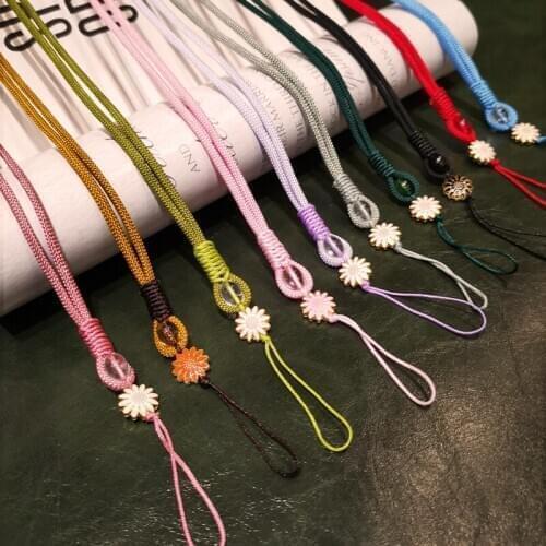 Mobile Phone Long Necklace Lanyar Braid Chain Daisy Strap for iPhone 12 Mini 11 Pro Max XS For Huawei Xiaomi Vivo Samsung Honor