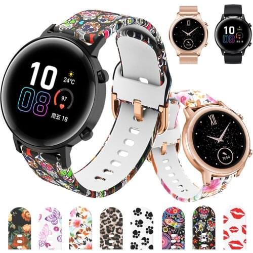 20MM Printing Silicone Strap For Huawei Watch GT 2 42MM Smart Watch Band Replaceable Wristbands For Honor Magic 2 42MM/Honor ES