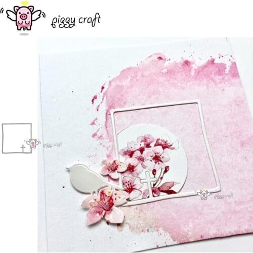 Piggy Craft metal cutting dies cut die mold Cross square frame Scrapbook paper craft album card punch knife art cutter die