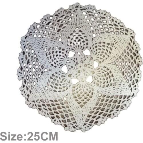 Vintage round lace cotton table place mat crochet coffee placemat pad Christmas drink coaster cup mug tea dining doily kitchen