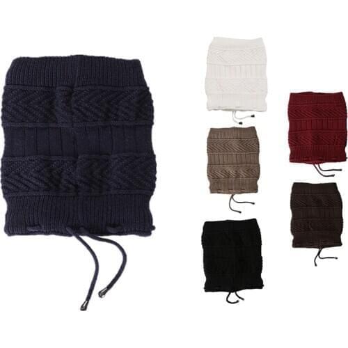 Winter Baotou Cap Plus Cashmere Knitted Pullover Cap Bib Knitted Wool Windproof Earmuffs