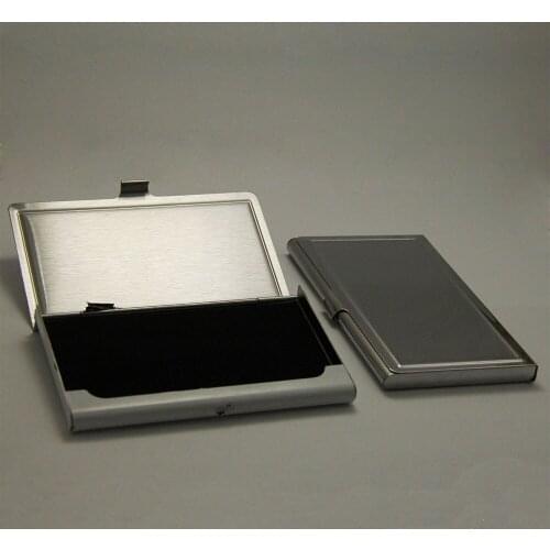 100PCS Blank DIY Stainless Steel Metal Business Name Credit ID Card Pocket Case Box Keeper Holder FREE SHIPPING