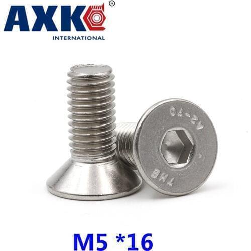 2021 Sale Time-limited Bolt Fastener Round Axk 20pcs 304 Stainless Steel Hex Screws Flat Head Screw Countersunk M5 *16