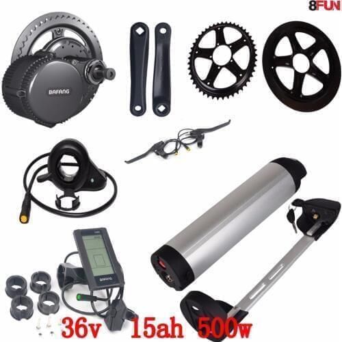 36V 500w Bafang BBS02 mid drive electric motor kit +36V 500W battery 36V 15AH cell electric bike battery