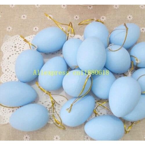 500pcs/lot Free Shipping DIY Plastic easter eggs decoration 6x4cm Happy Easter Day Egg Easter Gift