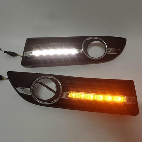 2pcs Car LED DRL For VW Polo 2005 2006 2007 2008 Car-styling LED DRL Daytime Running Lights With Wire Of Harness