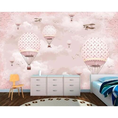 Beibehang Custom Childrens room wallpaper mural photo personality cartoon hot air balloon childrens wall murals 3d wallpaper