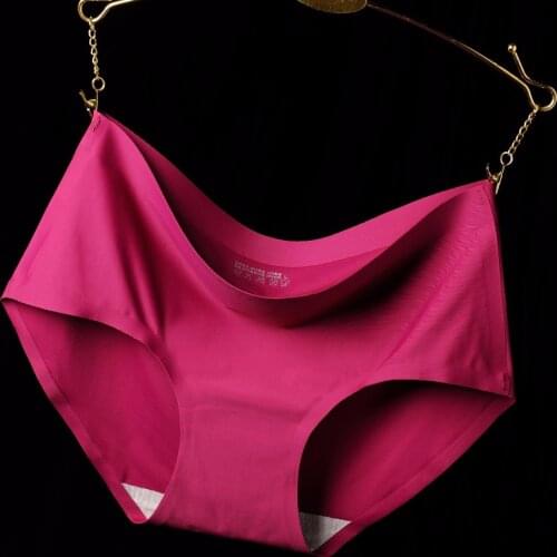 Seamless Solid Color Underwear Women Seamless Underwear Pure Color Ice Silk Ladies Underwear Large Size Underwear