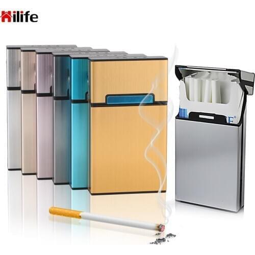 HILIFE Smoking Cigarette Case Gift Box Aluminum Cigarette Cigar Case Pocket Container Personality Tobacco Storage Holder