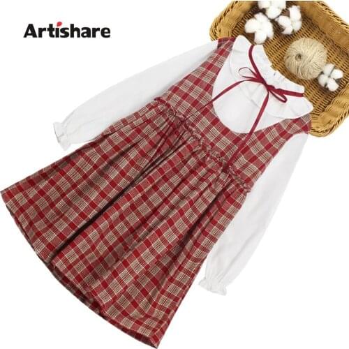 Kids Dresses For Girls Plaid Pattern Party Girl Dress Patchwork Children Dresses Spring Autumn Childrens Clothing 6 8 10 12 14