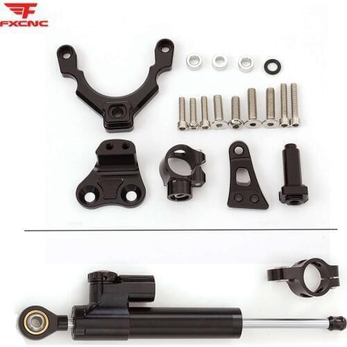 For Kawasaki Z900 Z 900 2017 2018 Aluminum CNC Motorcycle Stabilizer Damper Steering Mount Bracket Holder Support Kit Set FXCNC