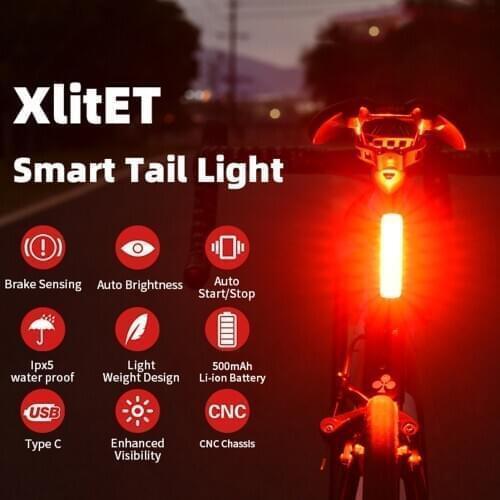 Enfitnix XlitET Bicycle Tail Light Seats Cushion And Pole Double Bracket Bicycle Tail Lamp Starts Stop Brake Sensing Flashlight
