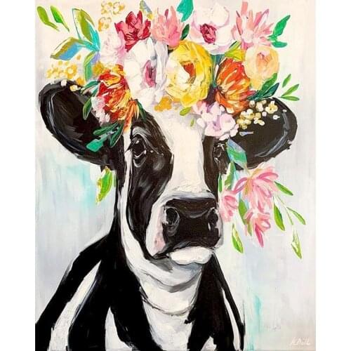 GATYZTORY 50×70cm 5D DIY Diamond Painting Animal Cow Full Drill Mosaic Art Rhinestone Kits Gift Home Decor Cross Stitch
