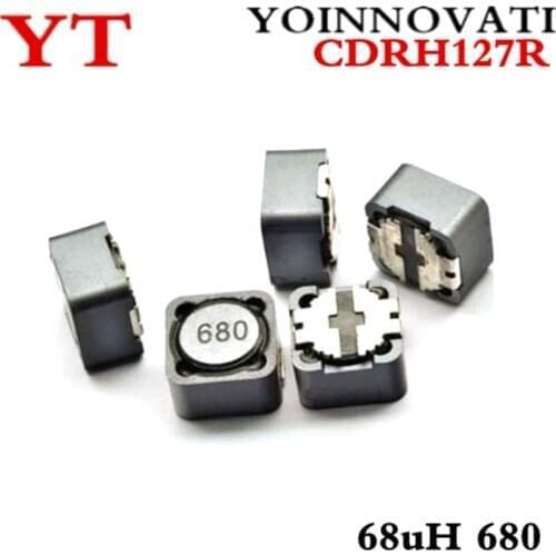 100pcs CD127 CDRH127R 12x12x7MM 68uH 680 Shielded Inductor SMD Inductors