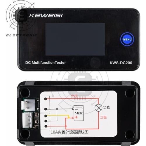 10/50/100A Internal Shunt Digital Display Voltage Current Meter Color Screen Power Temperature Tester