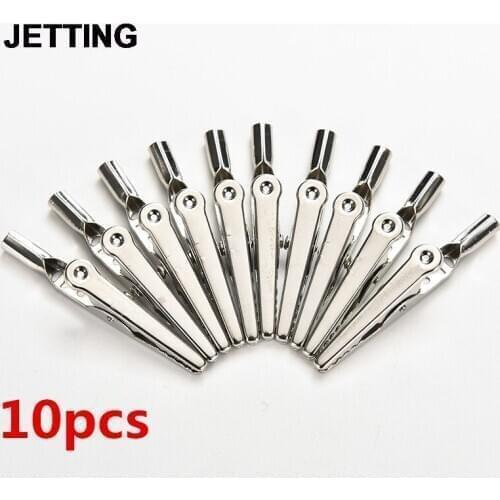 10pcs/lot Insulated Crocodile Clips Cable Lead Testing Metal Alligator Clips Clamps 52mm 48mm 45mm 28mm