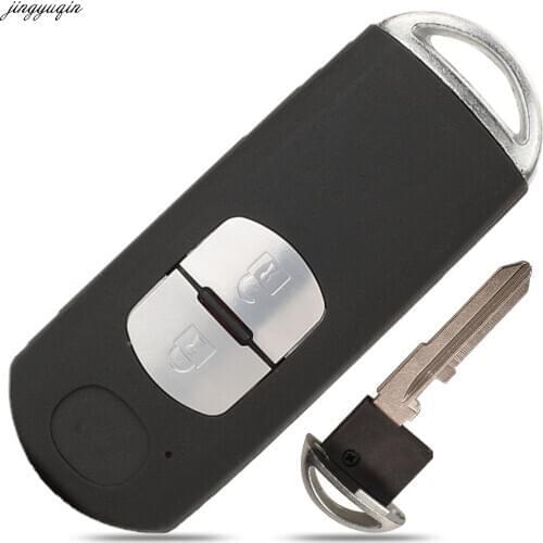 Jingyuqin Remote Car Key Case Shell For MAZDA CX-3 CX-5 Axela Atenza 2/3/4 Buttons Smart Fob Replacement
