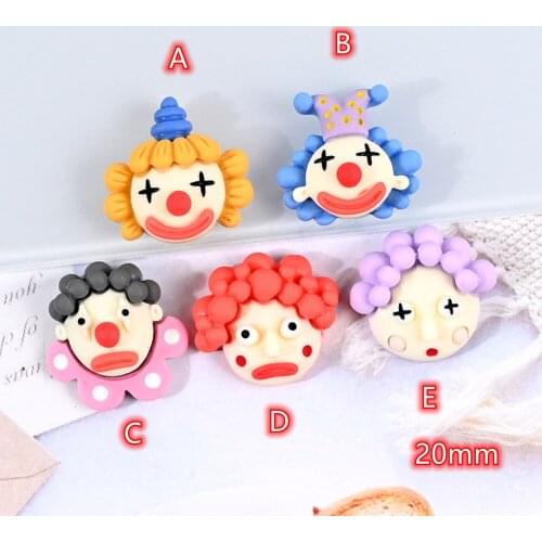 Cabochons Clown Kawaii Clowns Cartoon Figure 10pcs Resin Flat back Cabochon Scrapbook Embellishment DIY