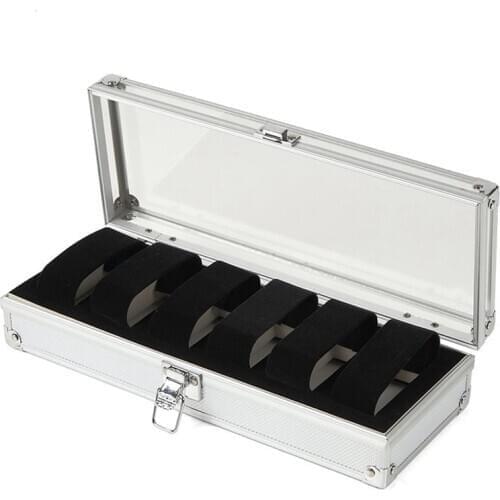 Watches Storage Box 6 Slots Aluminium Display Watch Collection Box Rectangle Watch Organizer Cabinet коробка для часов Gift Box