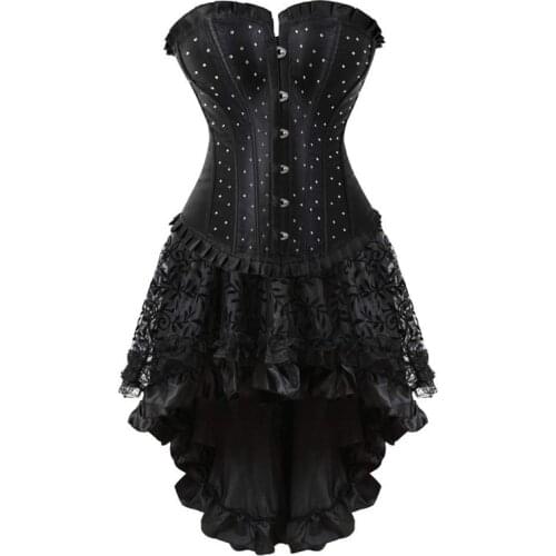 Halloween costumes corsets bustiers victorian corset dress skirts gothic plus size corselet overbust rhinestone fashion sexy