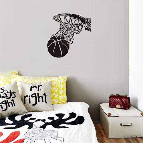 Creative Fashion Basketball Wall Sticker Hoop Basketball Wall Decal Wallpaper Home Decor For Boy Room Vinyl dw4678