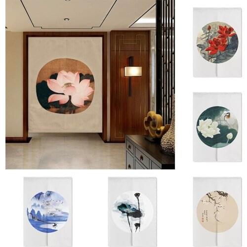Lotus Bedroom Door Curtain Shelter Fabric Kitchen Half Panel Curain Partition Curtain Doorway Hanging Curtain Home Decoration