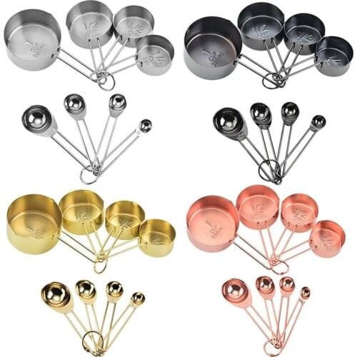 Stainless Steel Measuring Cups Measuring Spoon Set Scoop Measuring Tools Baking Accessories Kitchen Gadgets