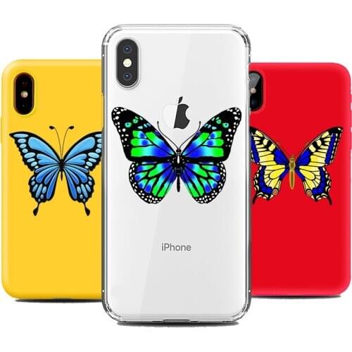 Cute Butterfly Phone Case for IPhone 11 Pro X XS MAX XR 6 6s 8 7 Plus New Fitted Cases Soft Silicone TPU Back Covers Accessories