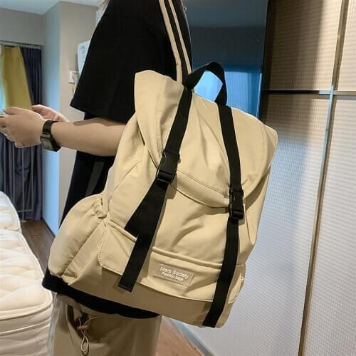 Campus Fashion Trend Womens Backpack Men Couple Schoolbag College Students Large Capacity Simple Trendy Laptop Backpacks Female