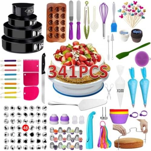 341 Piece Cake Turntable Set Cake Decorating Mouth Non-stick Cake Mold Baking Kit