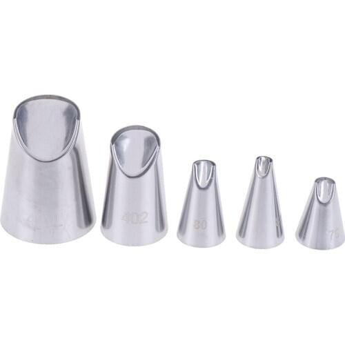 5Pcs/Set Chrysanthemum Flower Icing Piping Nozzles Tips Kitchen Pastry Cupcake Baking Pastry Tools Cake Decoration Tools