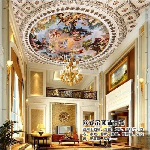 WDBH 3d ceiling mural wallpaper custom photo European mythology figures flying assembly room home decor 3d wall murals wallpaper