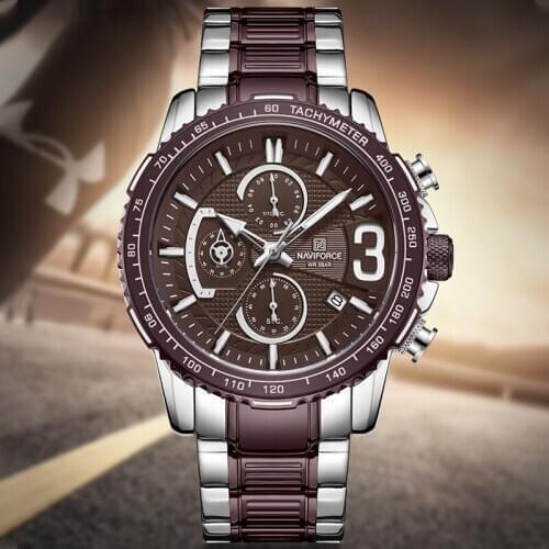 NAVIFORCE Luxury Brand Men Watch Chronograph Sport Watches Waterproof Clock Business Quartz Wristwatches Relogio Masculino 2021