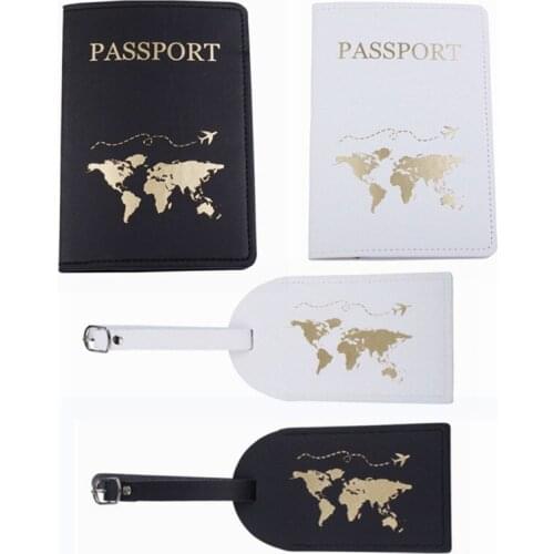New Map Passport Cover Luggage Tag Couple Passport Cover Case set Letter Travel Holder Lovers Passport Cover CH38LT53
