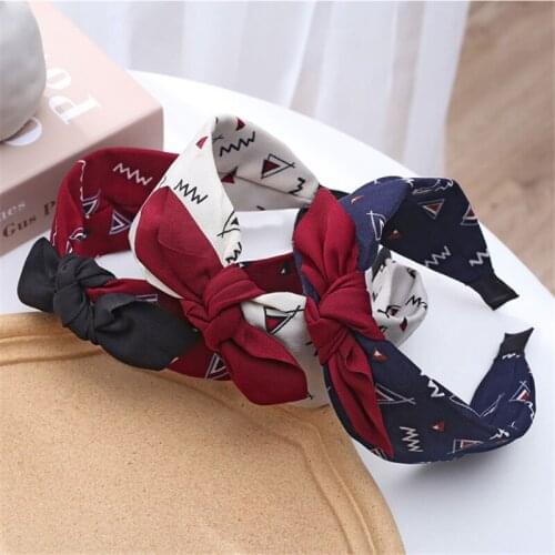 Korean Fabric Bow Dots Hairband Sweet Wide Side Knot Headhoop For Women Girls Fashion Colorful Hair Accessories Jewelry Headwear