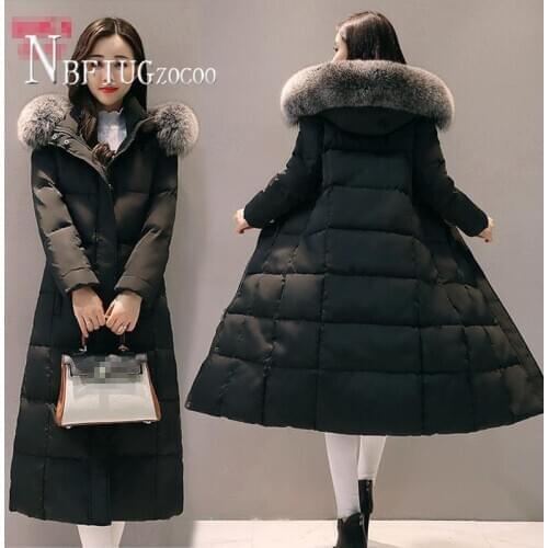 2020 Women Parkas Womens Black Hooded Warm Parkas Korean Cotton-padded Coat