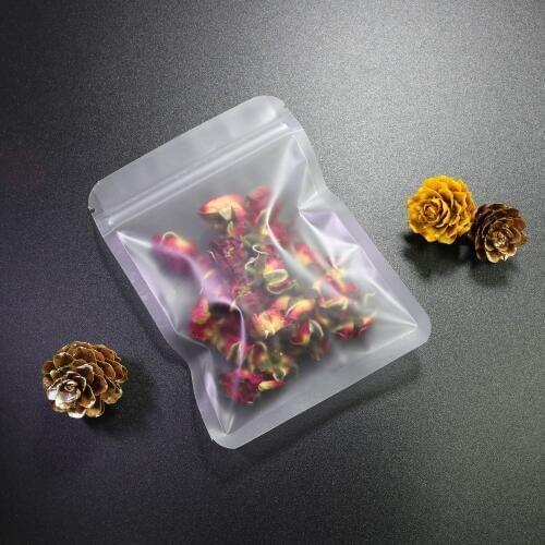 Flat Pouches Matting Transparent Storage Bag Mylar Zip Lock Packaging Bags Food grade plastic bags