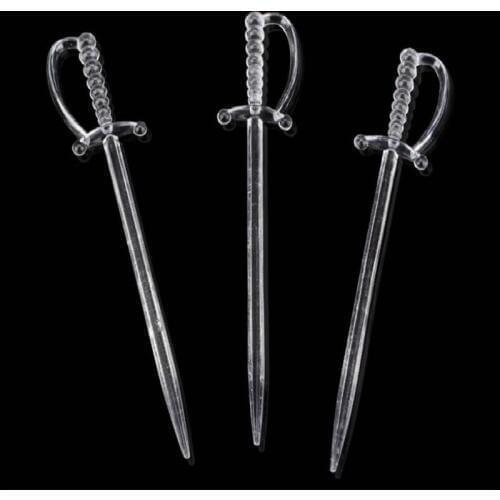 Bar Supplies Cocktail Sword Shape Disposable Fruit Fork Cake Dessert Food Fruit Pick Toothpick Party Decor 600pcs/lot