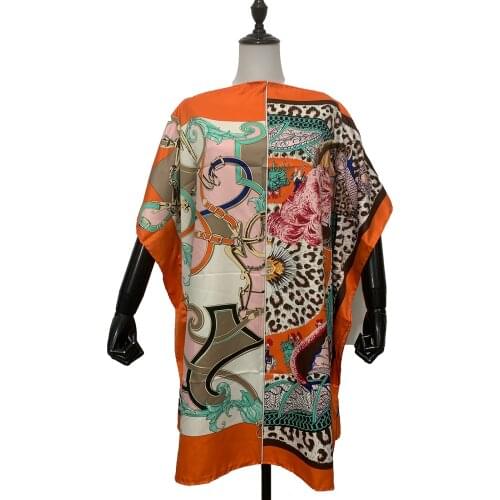 Multicolor high Quality Hand Roll Silk Printed Kaftan For Women New Fashion Dashiki Kuwait Muslim Women Traditional Caftan Dress