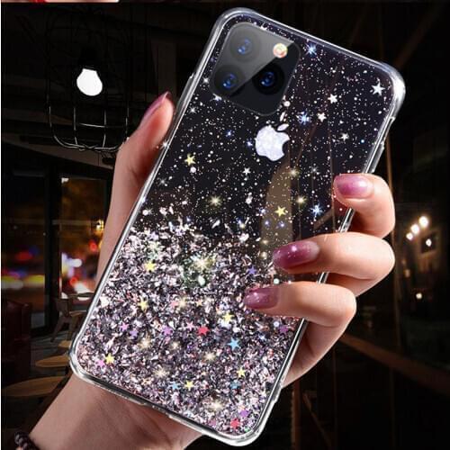Luxury Bling Glitter Phone Case For iPhone 12 Pro 11 Pro X XS Max XR Silicon Cover For iPhone SE 2020 7 8 6 6S Plus Back cover