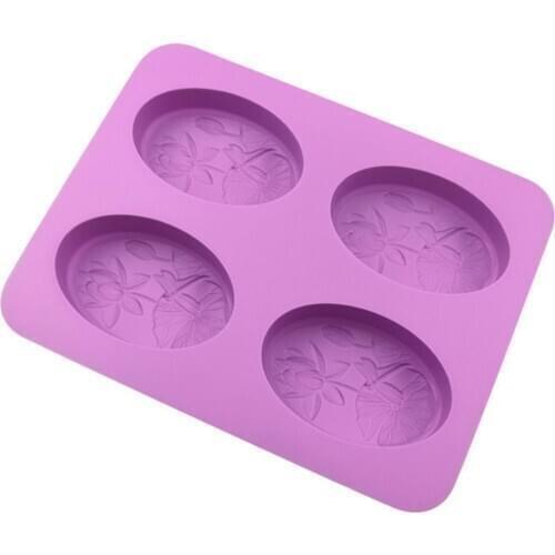 Dragonfly lotus Silicone Soap Mold diy Handmade Craft Soap Mold Silicone Rectangular 4 Forms Soap Molds For Soap Making 45a