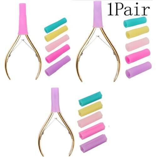 2Pcs Silicone Nipper Cover Sleeve Nail Cuticle Scissors Tweezers Cap Protective Sleeve For Nail Cuticle Scissors Manicure Tools