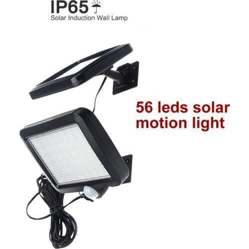 56 leds solar light split mounting pIR motion sensor led indoor outdoor lamp waterproof ip65 for street garden patio home camps