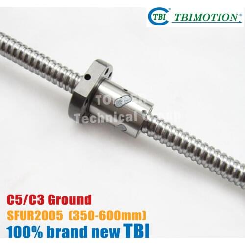 TBI 2005 C3 550mm customized grinding ballscrew with sfu2005 5mm lead screws of SFU set end machined for high precision CNC kit